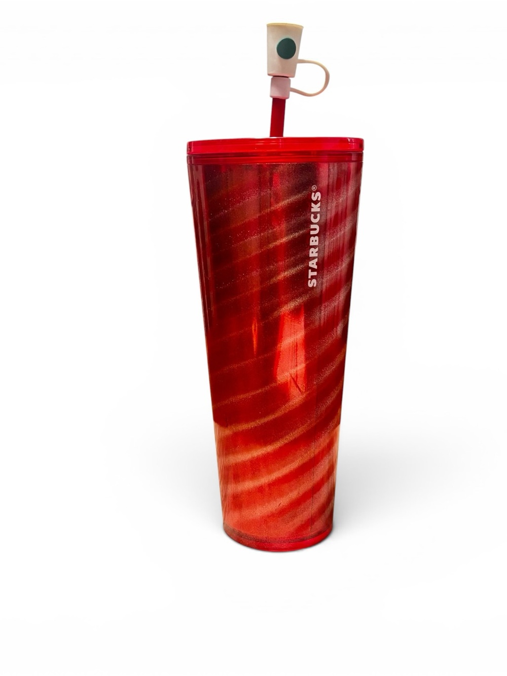 Starbucks Holiday 2023 Peppermint Twist Tumbler 24 Oz Red Silver Swirl